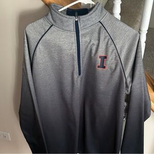Illini Gray and Black Quarter-Zip Pullover